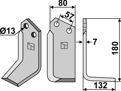 Fräsmesser, rechte Ausführung geeignet für: Agricom nóż glebogryzark
