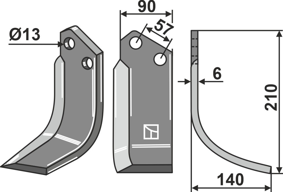 Fräsmesser, rechte Ausführung geeignet für: Howard Фрезерный нож и Ротационный зуб