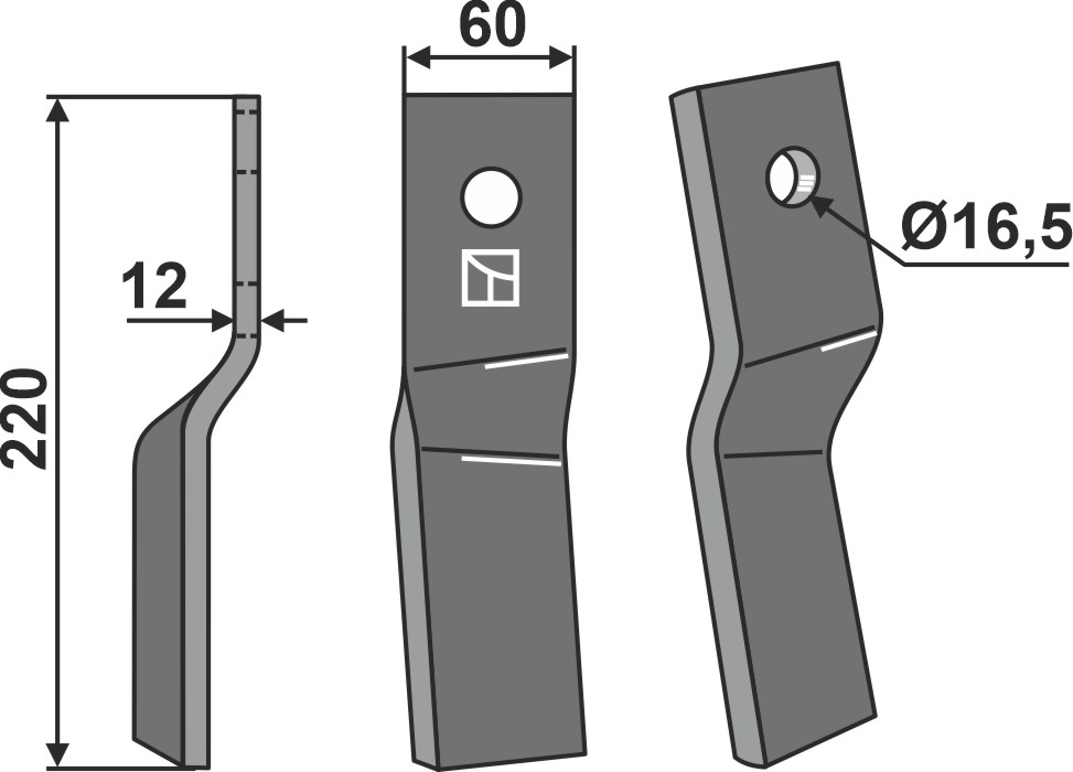 Rotorzinken, rechte Ausführung geeignet für: Kongskilde cuchilla y cuchilla de rotavator