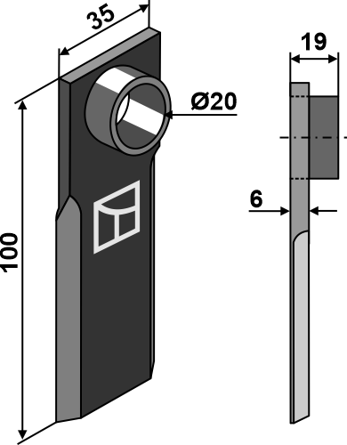 Strohmesser 100x35mm geeignet für: Willibald Pruning hammers, pruning hammer PTA, Y-blades