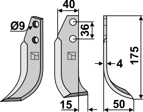 Fräsmesser, rechte Ausführung geeignet für: Tielbürger Fräsmesser