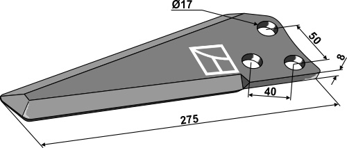 Messer 275mm geeignet für: Mc Connel Hammerslagler, Y-knive, knive 