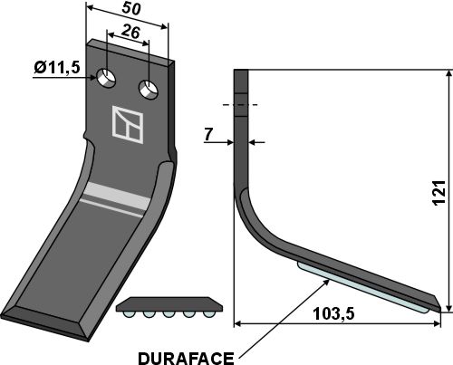 Hackmesser DURAFACE geeignet für: Agria blade and rotary tine
