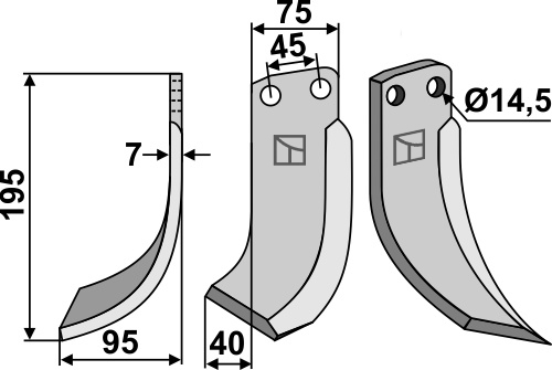 Fräsmesser, linke Ausführung geeignet für: Gehring Fräsmesser
