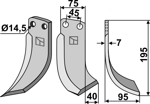 Fräsmesser, rechte Ausführung geeignet für: Gehring Fräsmesser