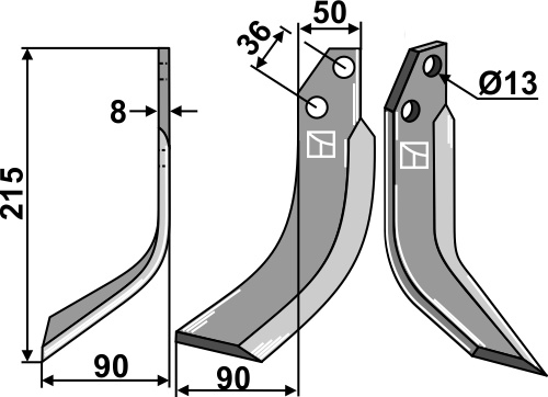 Fräsmesser, linke Ausführung geeignet für: JNC Fräsmesser