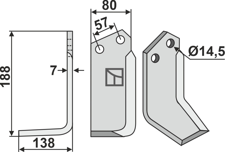 Fräsmesser, linke Ausführung geeignet für: Krone cuchilla y cuchilla de rotavator