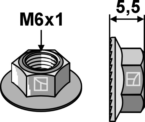 Låsemøtrik M6x1