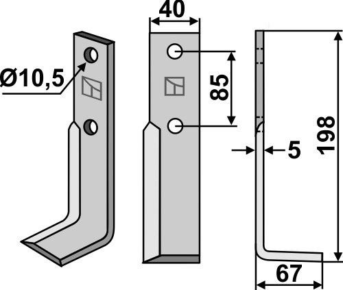 Fräsmesser, rechte Ausführung geeignet für: M.A.B. Bocchini Fräsmesser