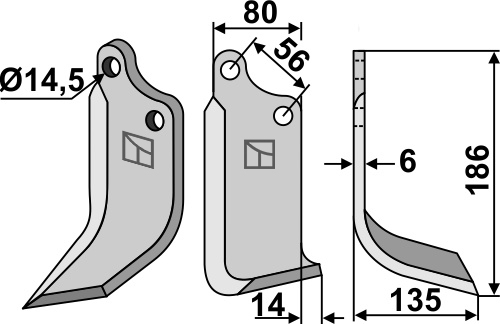 Fräsmesser, rechte Ausführung geeignet für: Zappator Fräsmesser