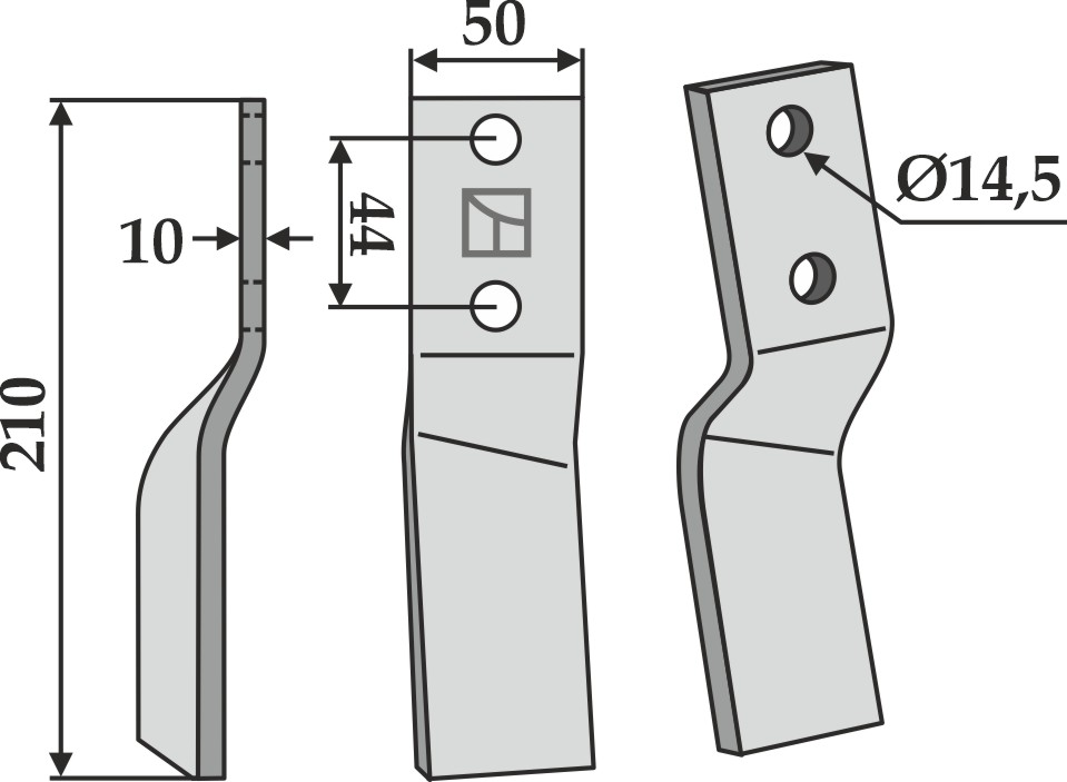 Rotorzinken, linke Ausführung geeignet für: Maschio / Gaspardo Fräsmesser und Rotorzinken