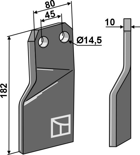 Rotorzinken - rechte Ausführung geeignet für: Maschio / Gaspardo Fräsmesser und Rotorzinken