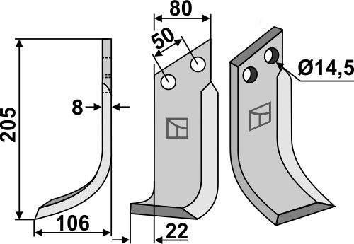 Fräsmesser, linke Ausführung geeignet für: Meritano blade 