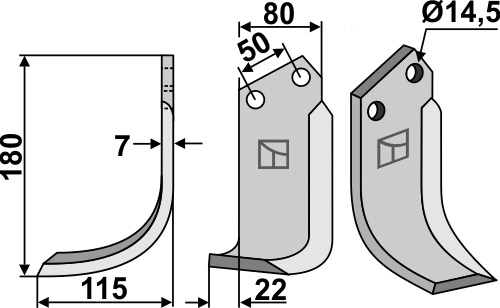 Fräsmesser, linke Ausführung geeignet für: Meritano blade 