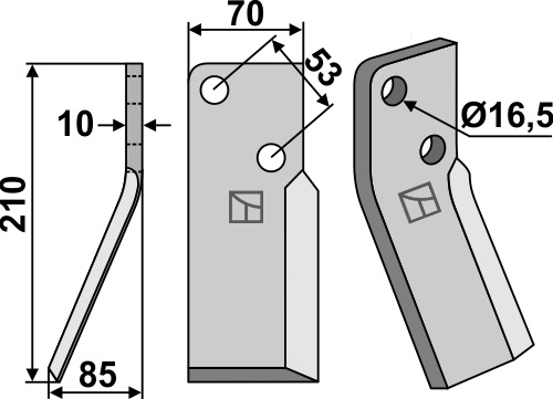 Rotorzinken, linke Ausführung geeignet für: Massano Ротационный зуб