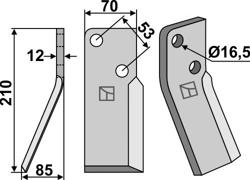 Rotorzinken, linke Ausführung geeignet für: Massano Ротационный зуб