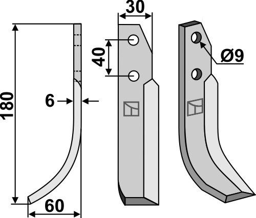 Fräsmesser 180x30mm, links geeignet für: Nibbi Bruno cuchilla 