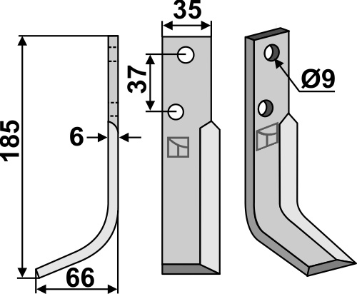 Fräsmesser 185x35mm, links geeignet für: Nibbi Bruno cuchilla 