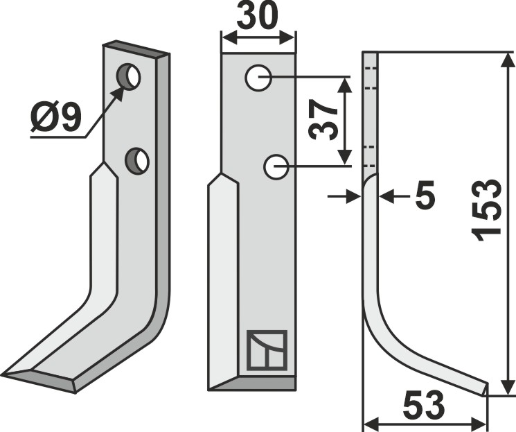 Fräsmesser 153x30mm, rechts geeignet für: Nibbi Bruno cuchilla 