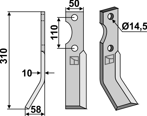 Fräsmesser, linke Ausführung geeignet für: Niemeyer Fräsmesser