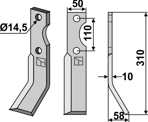 Fräsmesser, rechte Ausführung geeignet für: Niemeyer Fräsmesser