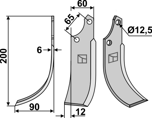 Fräsmesser, linke Ausführung geeignet für: Ortolan Fräsmesser