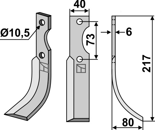 Fräsmesser, rechte Ausführung geeignet für: Pasbo Fräsmesser