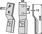 Rotorzinken, rechte Ausführung geeignet für: Perugini Fräsmesser und Rotorzinken