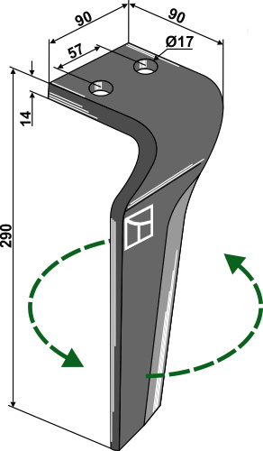 Kreiseleggenzinken, linke Ausführung geeignet für: Carraro cuțite pentru grape rotativă