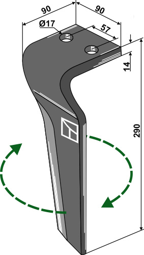 Kreiseleggenzinken, rechte Ausführung geeignet für: Becker Зуб ротационной бороны