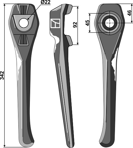 Kreiseleggenzinken, linke Ausführung geeignet für: Lely faca para grade de bicos rotativa