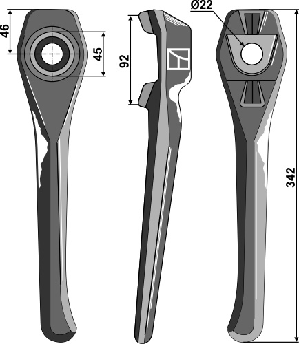 Kreiseleggenzinken, rechte Ausführung geeignet für: Lely Зуб ротационной бороны