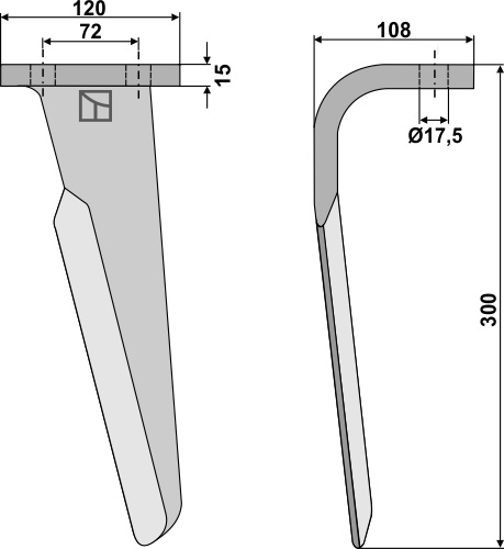 Kreiseleggenzinken, linke Ausführung geeignet für: Celli Зуб ротационной бороны