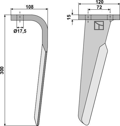 Kreiseleggenzinken, rechte Ausführung geeignet für: Celli tine for rotary harrow