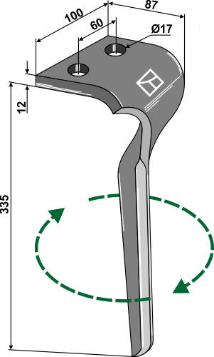 Kreiseleggenzinken, rechte Ausführung geeignet für: Maschio / Gaspardo faca para grade de bicos rotativa