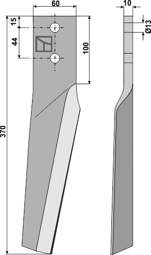 Kreiseleggenzinken, linke Ausführung geeignet für: Maschio / Gaspardo faca para grade de bicos rotativa