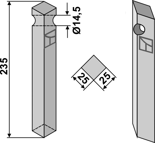 Rotorzinken geeignet für: Krone Fräsmesser und Rotorzinken