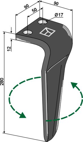 Kreiseleggenzinken, linke Ausführung geeignet für: Maschio / Gaspardo diente de grada rotativa 
