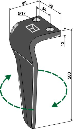 Kreiseleggenzinken, rechte Ausführung geeignet für: Maschio / Gaspardo rotorharvetand 