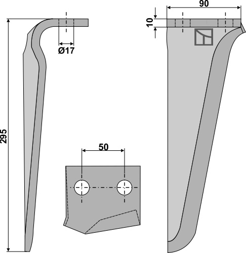 Kreiseleggenzinken, rechte Ausführung geeignet für: Maschio / Gaspardo tine for rotary harrow
