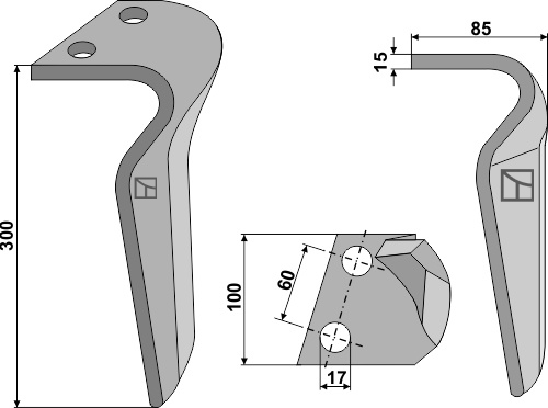 Kreiseleggenzinken, linke Ausführung geeignet für: Breviglieri rotoregtanden