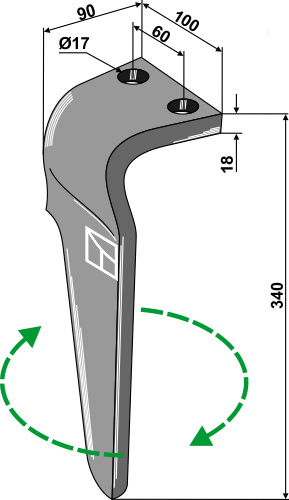 Kreiseleggenzinken, rechte Ausführung geeignet für: Breviglieri diente de grada rotativa
