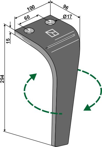 Kreiseleggenzinken 294mm, links geeignet für: Breviglieri / Breviagri Kreiseleggenzinken