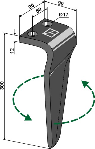 Kreiseleggenzinken, linke Ausführung geeignet für: Maschio / Gaspardo Зуб ротационной бороны