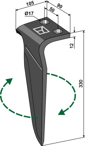 Kreiseleggenzinken, rechte Ausführung geeignet für: Maschio / Gaspardo faca para grade de bicos rotativa