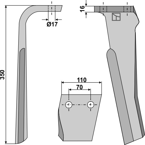 Kreiseleggenzinken, linke Ausführung geeignet für: Rabe diente de grada rotativa 