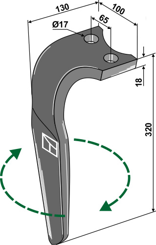 Kreiseleggenzinken, rechte Ausführung geeignet für: Rabe rotoregtanden