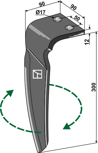 Kreiseleggenzinken, rechte Ausführung geeignet für: Vigolo faca para grade de bicos rotativa