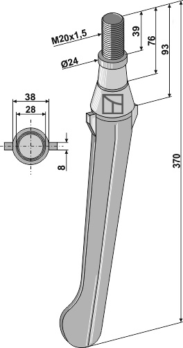 Kreiseleggenzinken geeignet für: Lely tine for rotary harrow