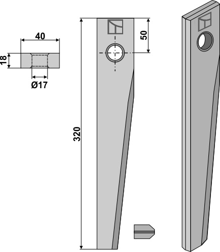 Kreiseleggenzinken für HR 1000-Serie geeignet für: Kuhn tine for rotary harrow